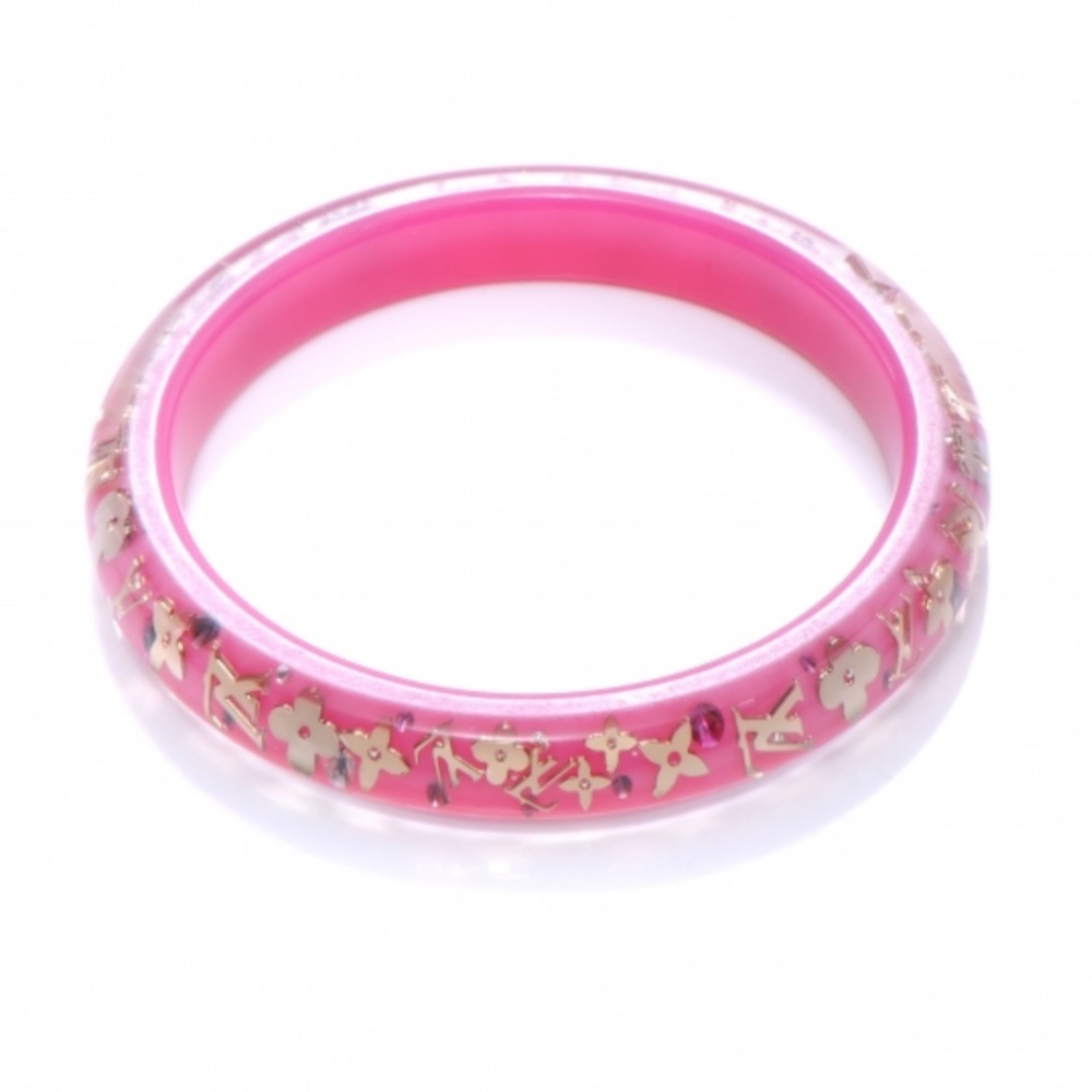 Authentic Louis Vuitton transparent/gold illusion bangle bracelet pink